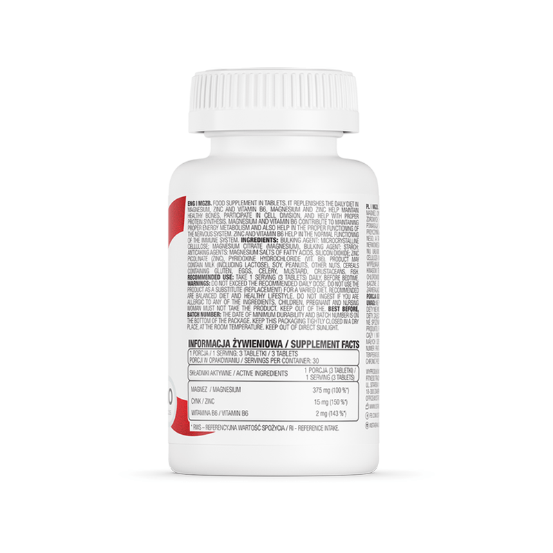OstroVit MgZB - Magneziu - Zinc - B6 (ZMA) 90 tablete