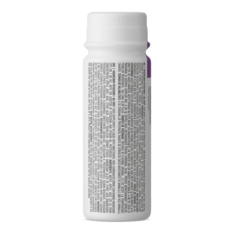 Magneziu Lichid 375mg cu Potasiu și B6 OstroVit Shot 80ml