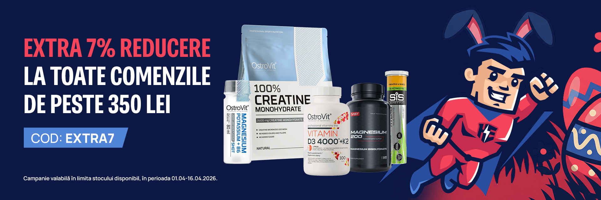 Aprilie 1-16 - Extra7% la comenzile de peste 350 lei